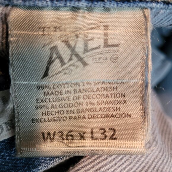 TK Akel Jeans Tag 36x32 Measures 36x31 Slim Bootcut Medium Light Wash Stretch - Picture 6 of 11